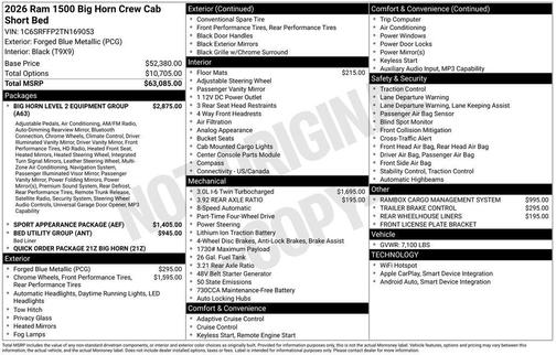 2026 RAM 1500 Big Horn/Lone Star