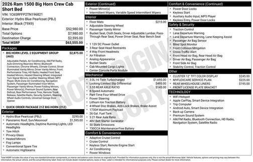 2026 RAM 1500 Big Horn/Lone Star
