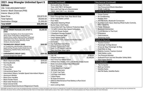 2021 Jeep Wrangler Unlimited Sport