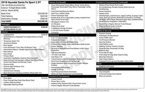 2018 Hyundai Santa Fe Sport 2.0L Turbo