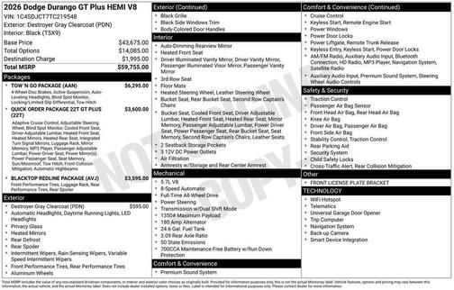 2026 Dodge Durango GT Plus HEMI V8