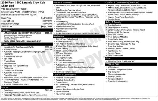 2026 RAM 1500 Laramie