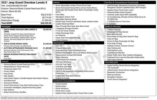 Diamond Black 2021 Jeep Grand Cherokee Laredo X