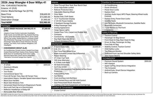 2026 Jeep Wrangler Sport