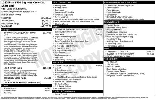 2025 RAM 1500 Big Horn/Lone Star