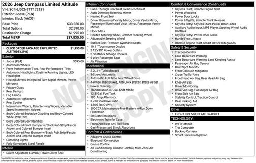 JOOSE 2026 Jeep Compass Limited
