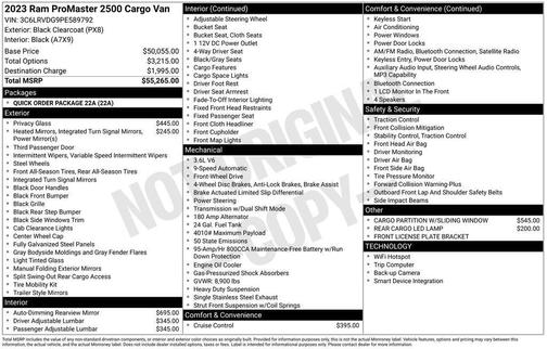 Black Clearcoat 2023 RAM ProMaster 2500 High Roof