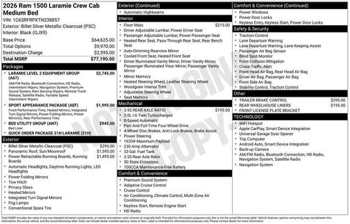 2026 RAM 1500 Laramie