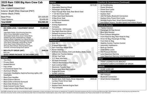 2025 RAM 1500 Big Horn/Lone Star