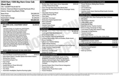 2020 RAM 1500 Big Horn