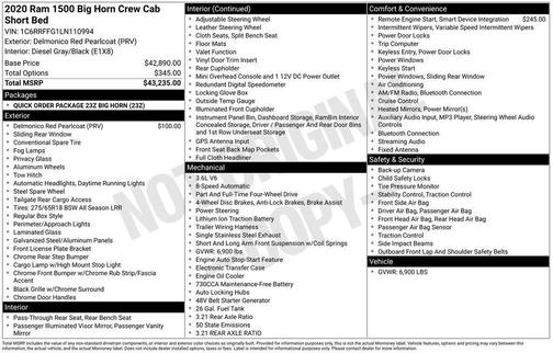 2020 RAM 1500 Big Horn