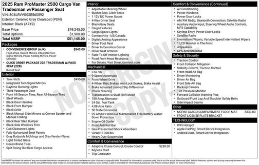 2025 RAM ProMaster 2500 Base