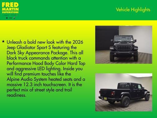 Black Clearcoat 2026 Jeep Gladiator Sport