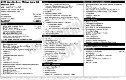 2026 Jeep Gladiator Mojave