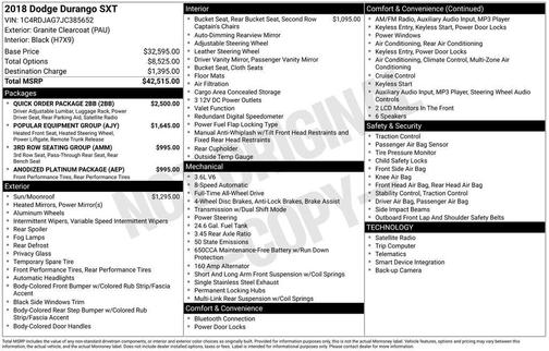 2018 Dodge Durango SXT