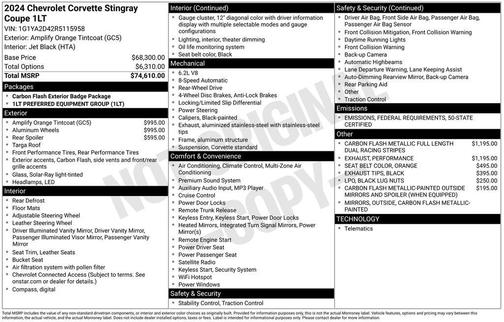 2024 Chevrolet Corvette Stingray w/1LT