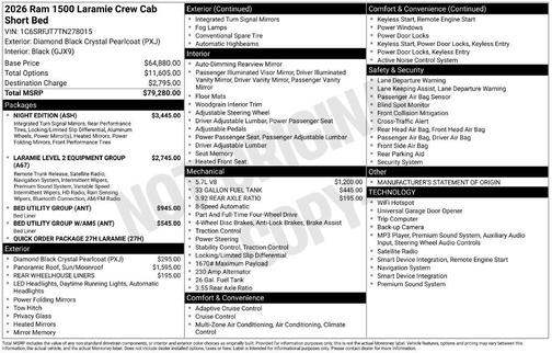 Diamond Black 2026 RAM 1500 Laramie