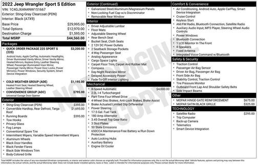 2022 Jeep Wrangler Sport