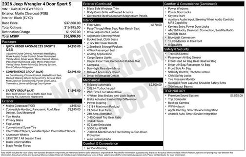 2026 Jeep Wrangler Sport