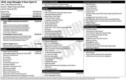2026 Jeep Wrangler Sport