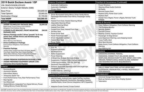 2019 Buick Enclave Avenir