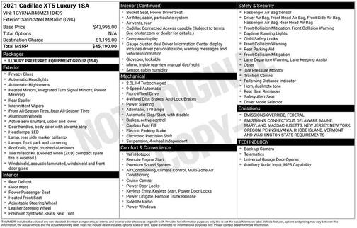 2021 Cadillac XT5 Luxury