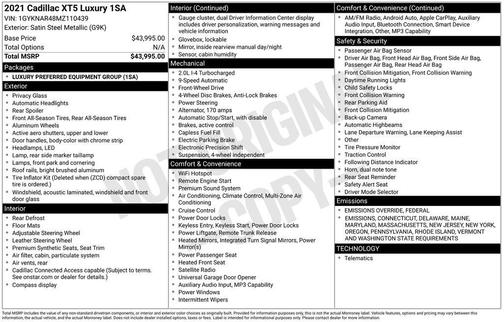 2021 Cadillac XT5 Luxury