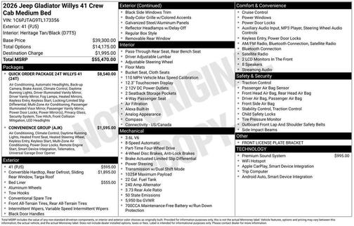 41 2026 Jeep Gladiator Sport