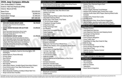 Red 2026 Jeep Compass Latitude
