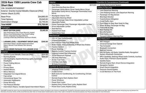 Granite Crystal Clearcoat Metallic 2026 RAM 1500 Laramie