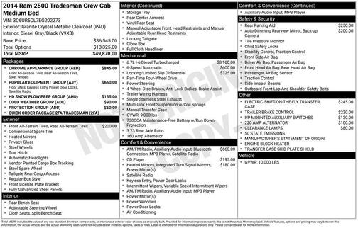 2014 RAM 2500 Tradesman