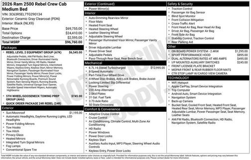 Ceramic Gray Clearcoat 2026 RAM 2500 Rebel/Power Wagon