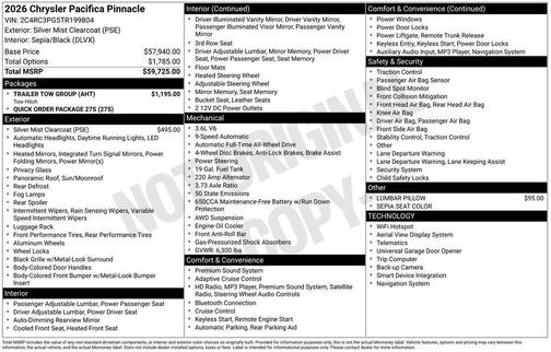 2026 Chrysler Pacifica Pinnacle