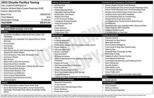2023 Chrysler Pacifica Touring