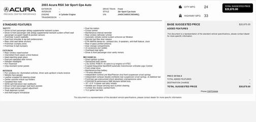 2003 Acura RSX Base (A5)
