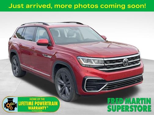 Aurora Red Metallic 2021 Volkswagen Atlas 3.6 V6 SE w/ Technology R-Line