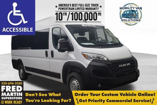 Bright White Clearcoat 2026 RAM ProMaster 3500 Window Van High Roof