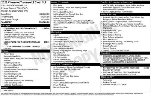 2022 Chevrolet Traverse LT Cloth