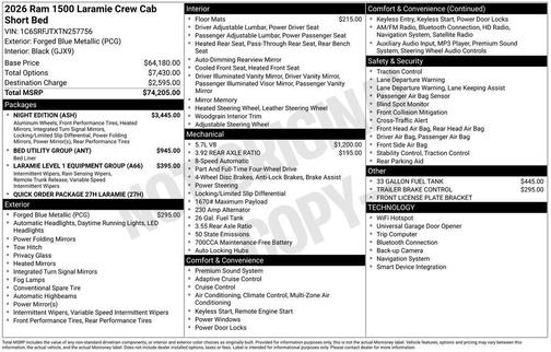 2026 RAM 1500 Laramie