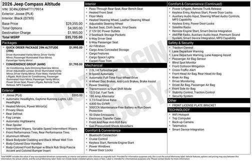 JOOSE 2026 Jeep Compass Latitude