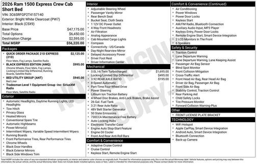 2026 RAM 1500 Express