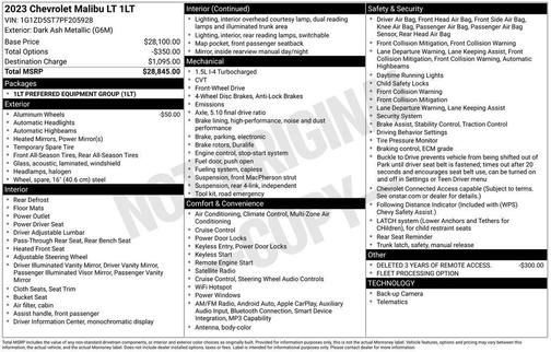 Dark Ash Metallic 2023 Chevrolet Malibu LT