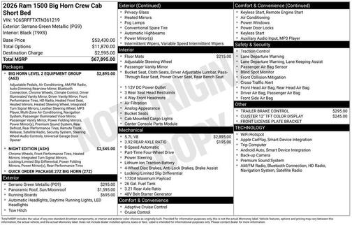 Serrano Red 2026 RAM 1500 Big Horn/Lone Star