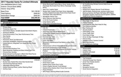 2017 Hyundai SANTA FE Limited Ultimate