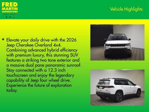 Bright White Clearcoat 2026 Jeep Cherokee Overland