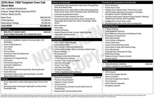 2026 RAM 1500 Tungsten