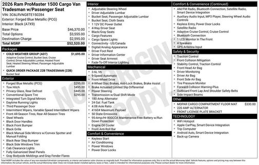 Blue Metallic 2026 RAM ProMaster 1500 Low Roof