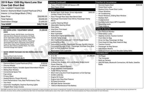 2019 RAM 1500 Big Horn