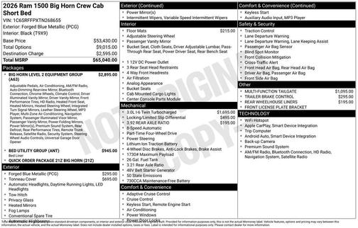 Blue Metallic 2026 RAM 1500 Big Horn/Lone Star