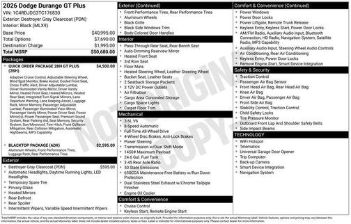 2026 Dodge Durango GT